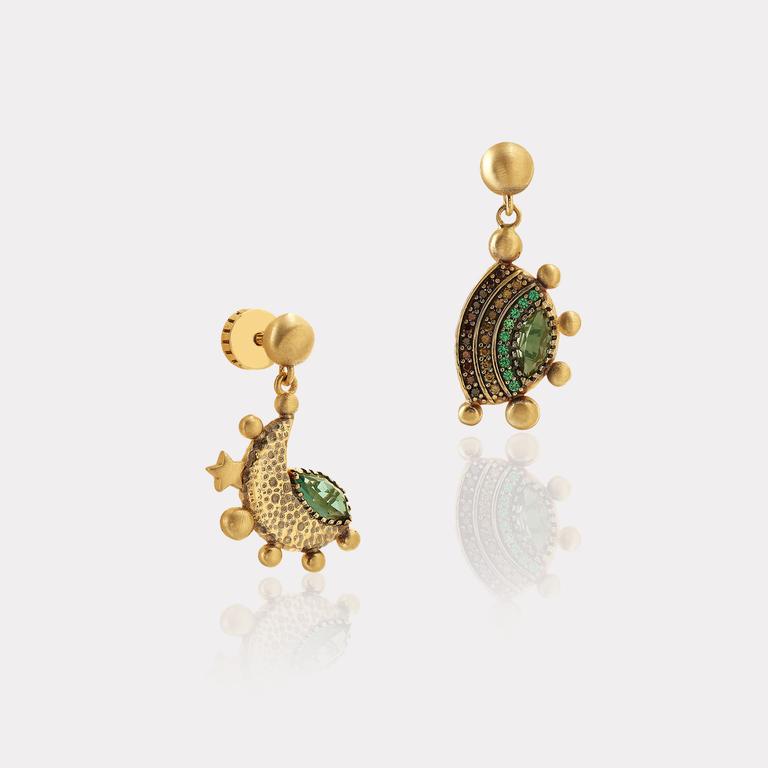 Gold Color Stones Earring
