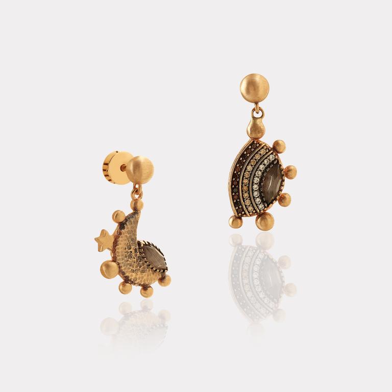 Gold Color Stones Earring