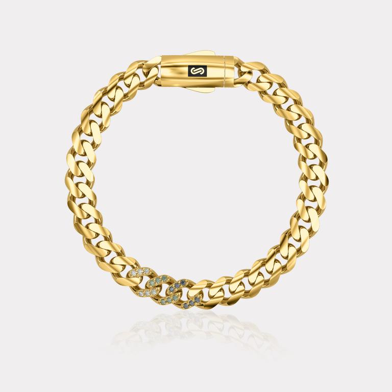 Monaco Chain Sarı Altın Bileklik