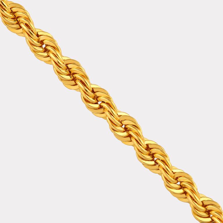 Sarı Altın Halat Zincir Kolye - 45 cm