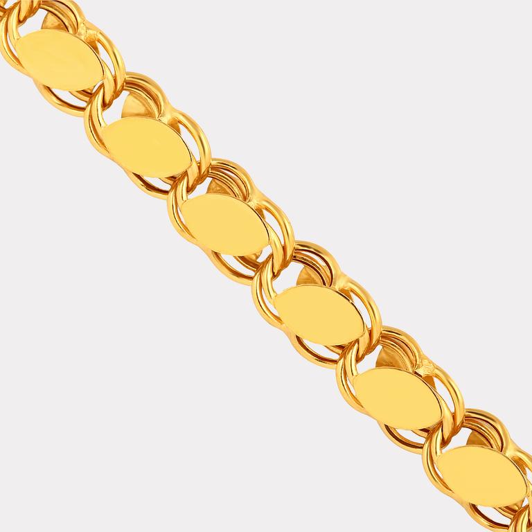 Sarı Altın Pullu Zincir Kolye - 45 cm