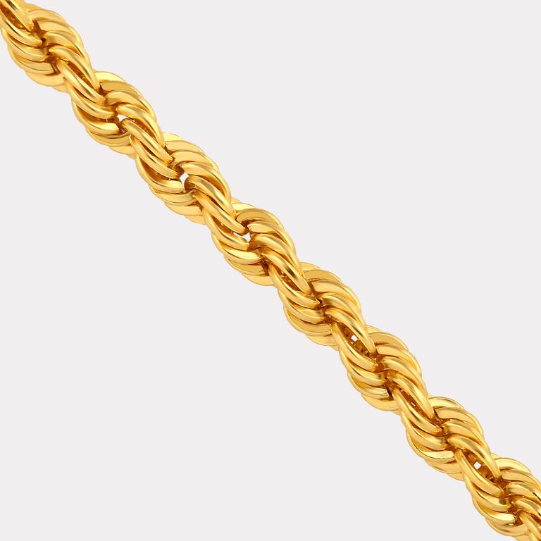 Sarı Altın Halat Zincir Kolye - 50 cm