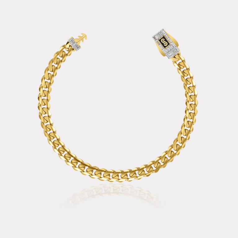Monaco Chain Sarı Altın Bileklik Baget Kilit - 5.00 mm