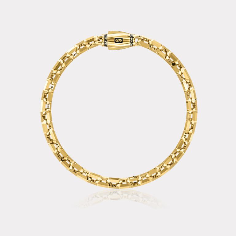 Monaco Chain Sarı Altın Bileklik - 5,00 mm