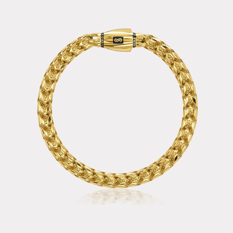 Monaco Chain Sarı Altın Bileklik - 6,00 mm