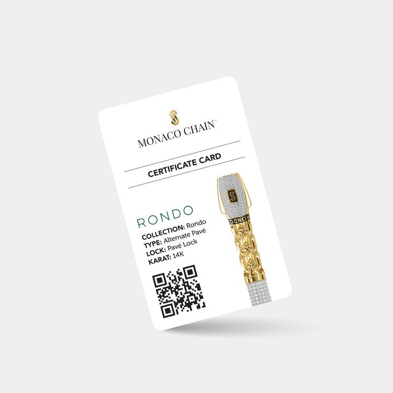 Monaco Chain Sarı Altın Bileklik Taşlı Kilit - 6,00 mm