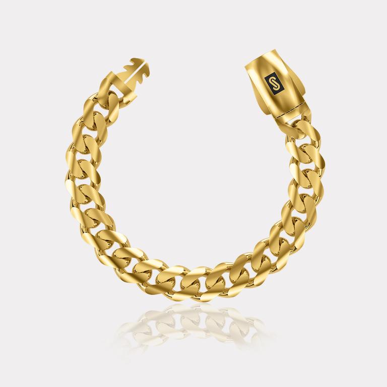 Monaco Chain Sarı Altın Bileklik 9,5 mm