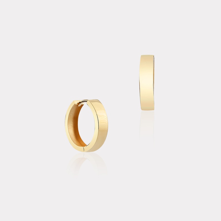 Sarı Altın Halka Küpe - Çap 1.8 cm