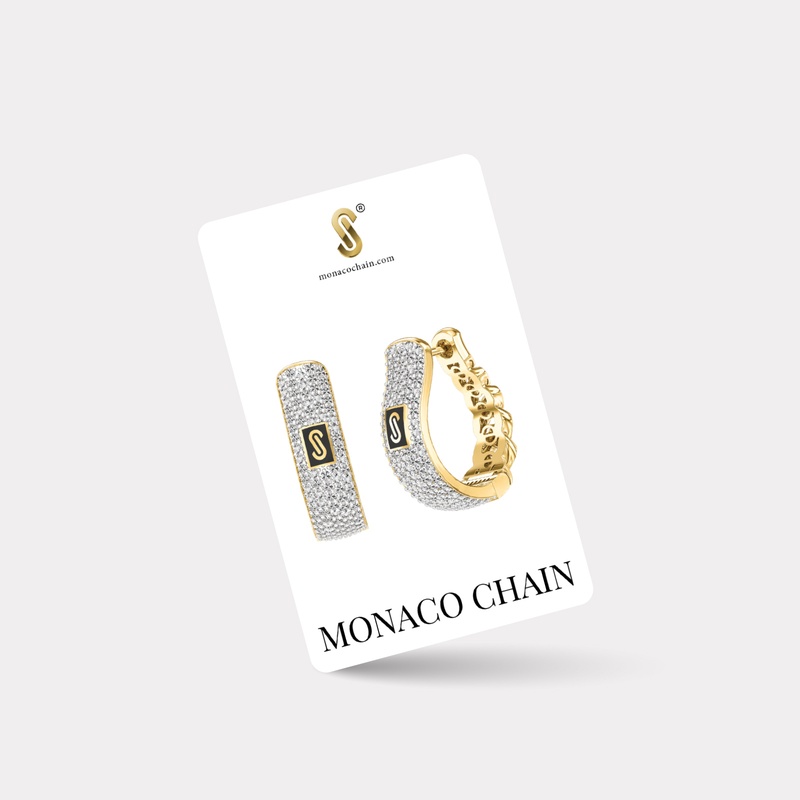Monaco Chain Sarı Altın Halka Küpe 5 mm
