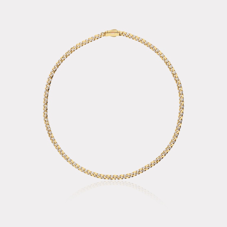 2.16 Ct. Pırlanta Monaco Chain Sarı Altın Kolye