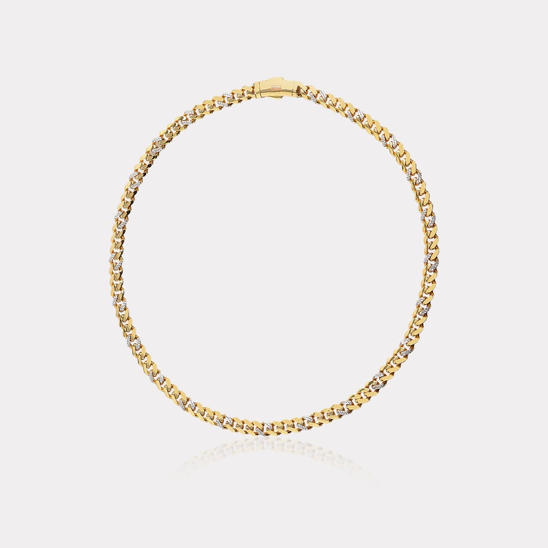 1.16 Ct. Pırlanta Monaco Chain Sarı Altın Kolye