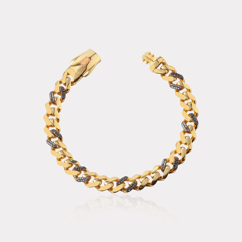 0.61 Ct. Pırlanta Monaco Chain Sarı Altın Bileklik