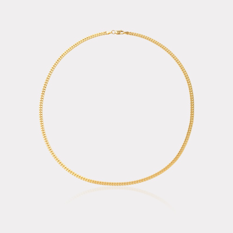 Sarı Altın Gurmet Zincir Kolye - 50 cm