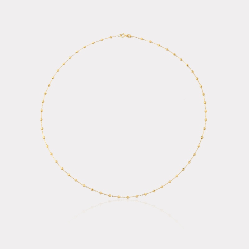 Sarı Altın Dorikalı Zincir Kolye - 50 cm